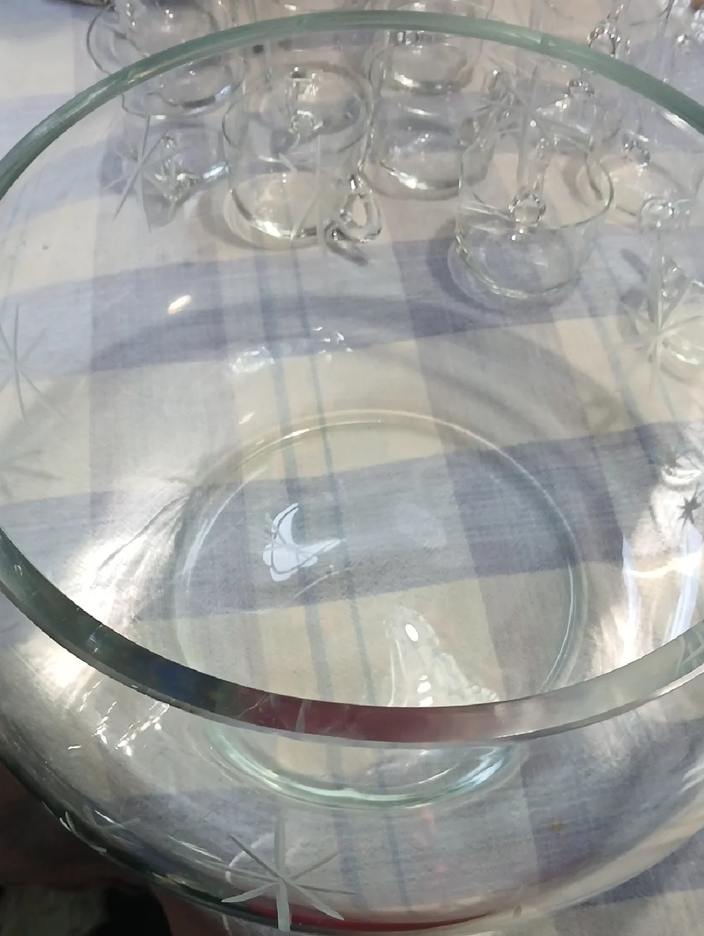 Star Dustby C G Quartzex Crystal Punch Bowl